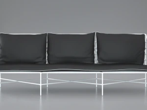 breton white metal sofa 3D Model