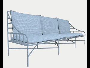breton white metal sofa 3D Model