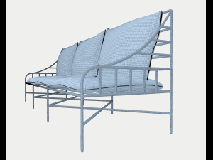 breton white metal sofa 3D Model