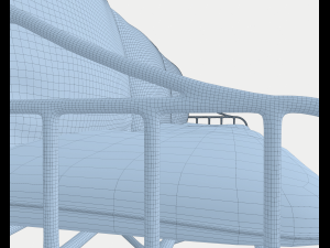breton white metal sofa 3D Model