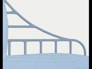 breton white metal sofa 3D Model