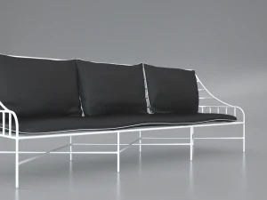 breton white metal sofa 3D Model