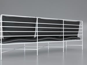 breton white metal sofa 3D Model