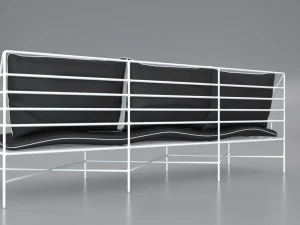 breton white metal sofa 3D Model