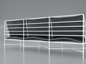 breton white metal sofa 3D Model