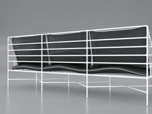 breton white metal sofa 3D Model