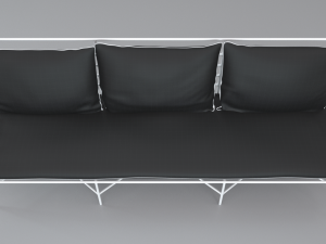 breton white metal sofa 3D Model