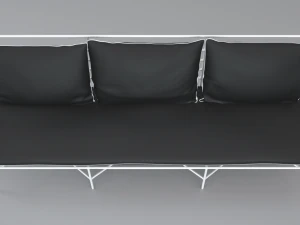 breton white metal sofa 3D Model