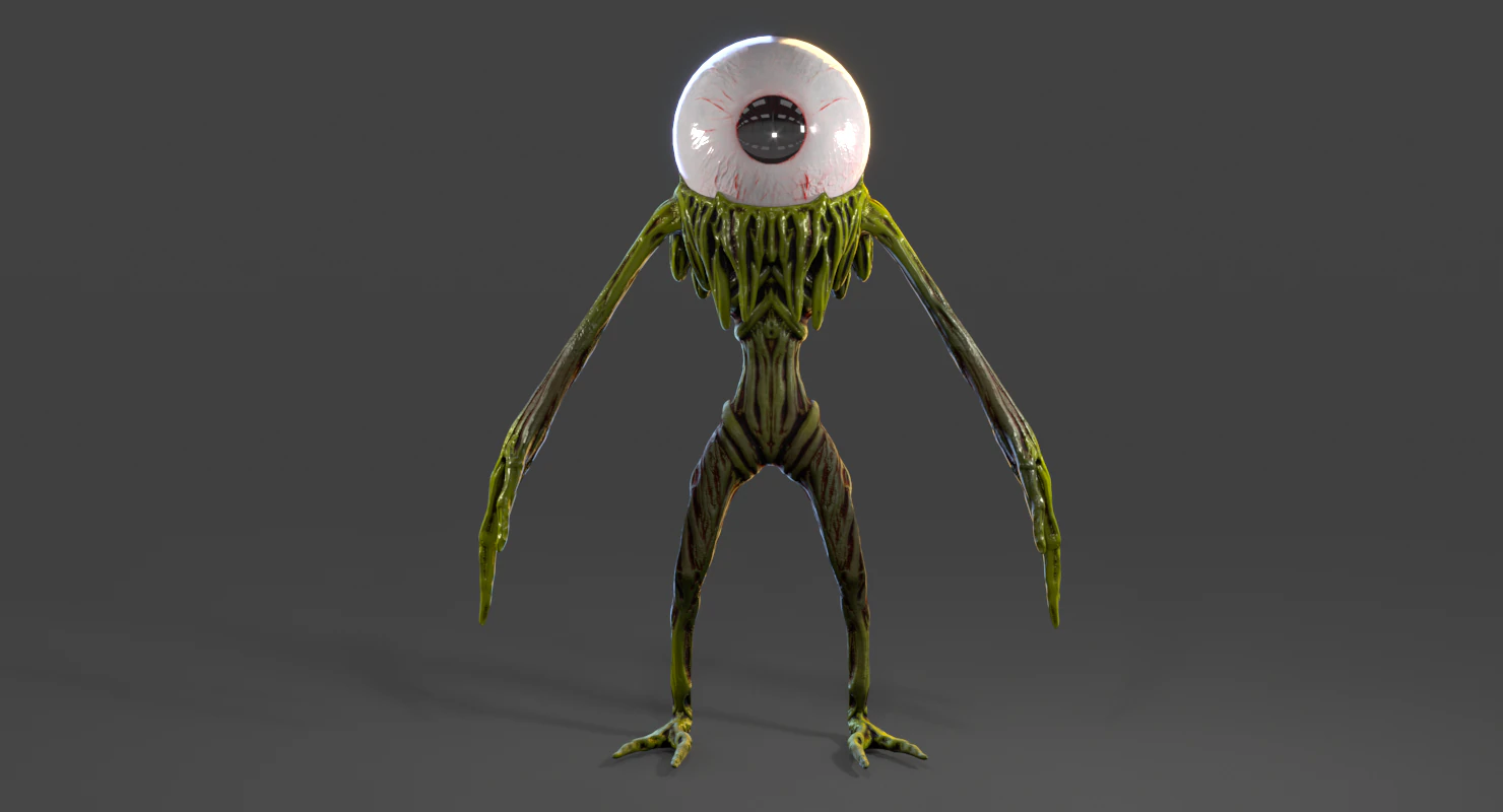 bigeye monster 3D Model .c4d .max .obj .3ds .fbx .stl .blend 
