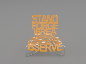 designer chair with inscriptions 3D Model
