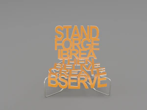 designer chair with inscriptions 3D Model