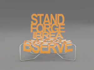 designer chair with inscriptions 3D Model