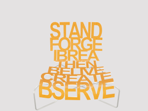 designer chair with inscriptions 3D Model