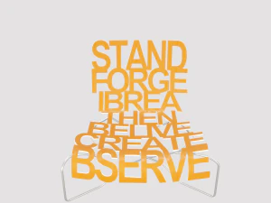 designer chair with inscriptions 3D Model