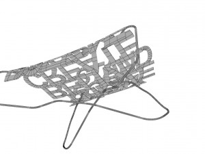 designer chair with inscriptions 3D Model