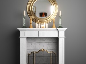 decorative fireplace set 3D Model