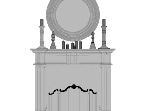 decorative fireplace set 3D 模型