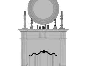 set da camino decorativo Modello 3D