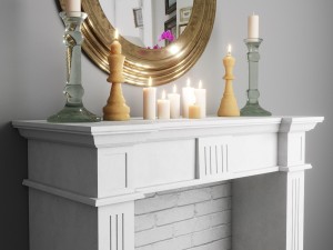 decorative fireplace set 3D 模型