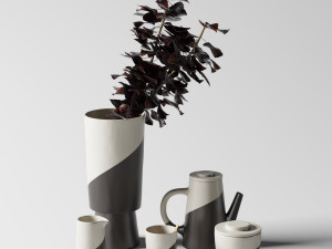 shift porcelain tea set 3D Model