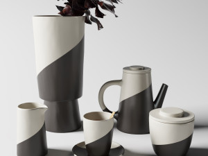 shift porcelain tea set 3D 模型