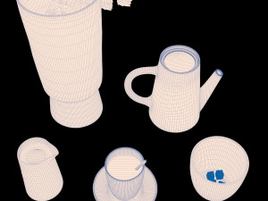 shift porcelain tea set 3D 模型