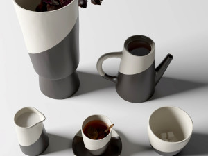 shift porcelain tea set 3D 模型