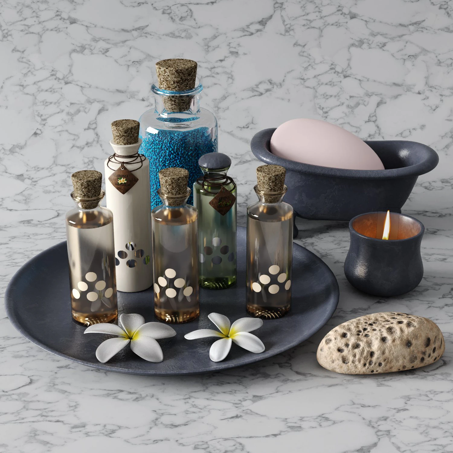 aroma decor set 3D Model .c4d .max .obj .3ds .fbx .stl .blend 