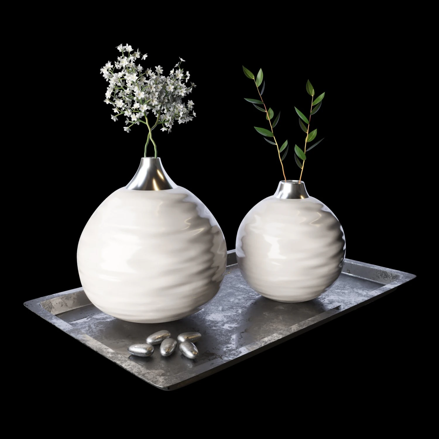 gypsophila decor set 3D Model .c4d .max .obj .3ds .fbx .stl .blend