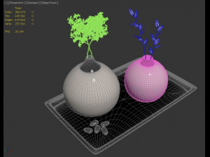 gypsophila decor set 3D Model