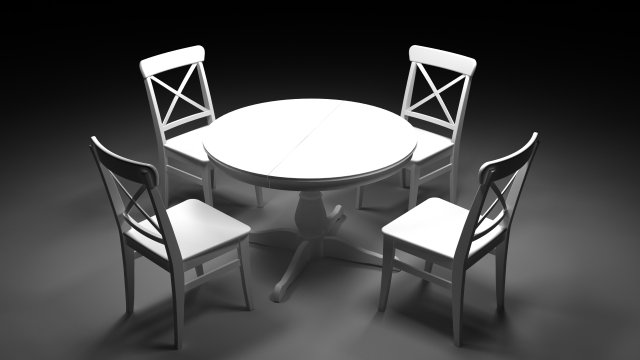 kitchen table and chair 3D Model .c4d .max .obj .3ds .fbx .stl .blend
