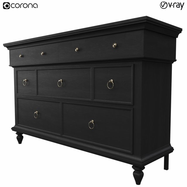 chest of drawers ashgrove 3D Модель .c4d .max .obj .3ds .fbx .stl .blend 