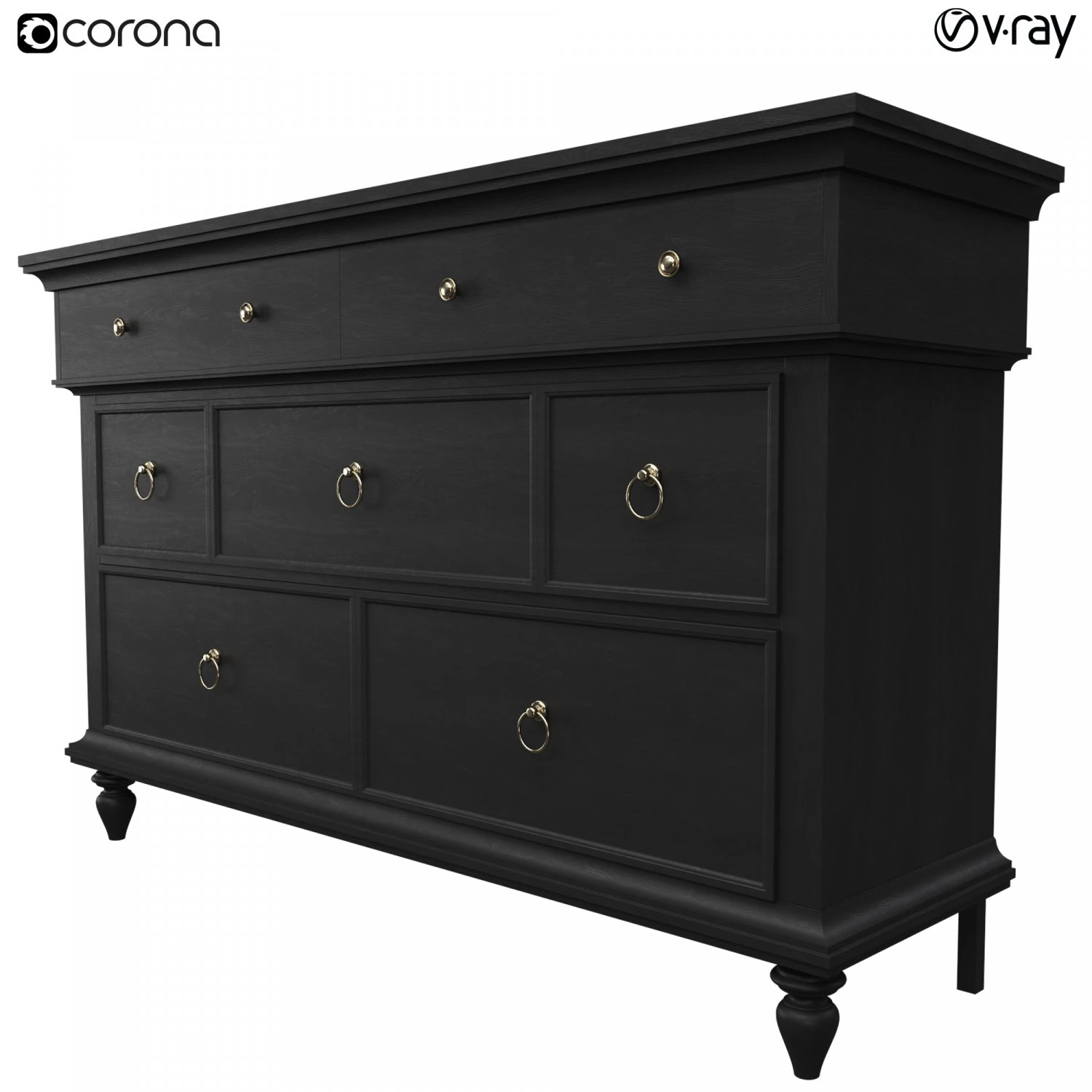 chest of drawers ashgrove 3D Model .c4d .max .obj .3ds .fbx .stl .blend