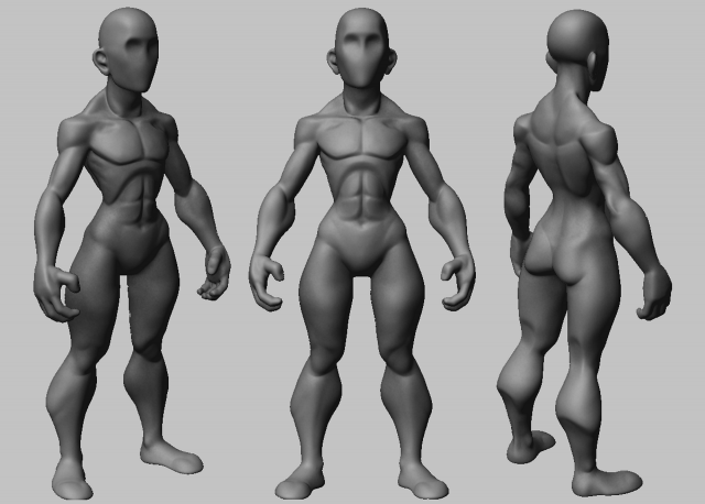 cartoon male body 3D Model in Cartoon 3DExport