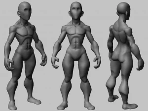 corpo maschile dei cartoni animati Modello 3D