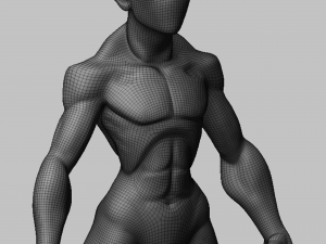 cartoon male body Model 3D