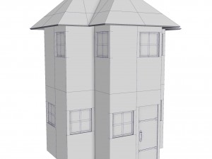 modular brick house set Modello 3D