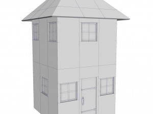 modular brick house set Modello 3D