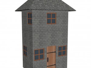 modular brick house set Modello 3D