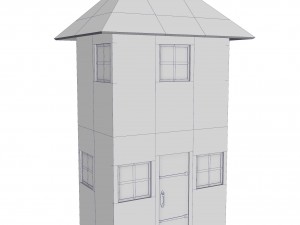 modular brick house set Modello 3D