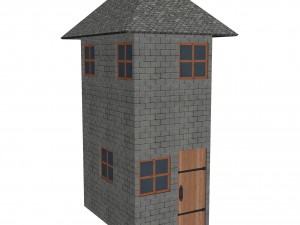 modular brick house set Modello 3D