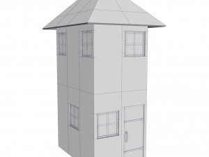 modular brick house set Modello 3D