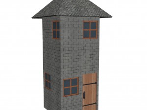 modular brick house set Modello 3D