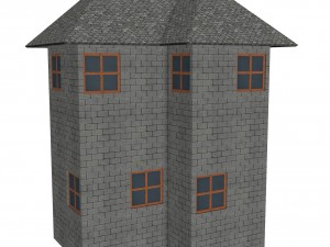 modular brick house set Modello 3D