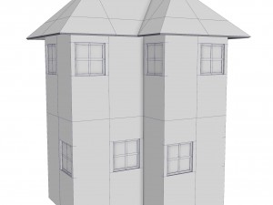 modular brick house set Modello 3D