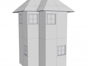 modular brick house set Modello 3D