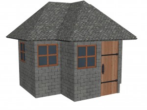 modular brick house set Modello 3D