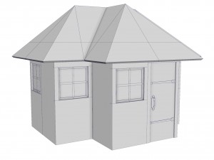 modular brick house set Modello 3D