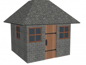 modular brick house set Modello 3D