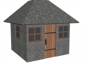 conjunto de casa modular de ladrillo Modelo 3D